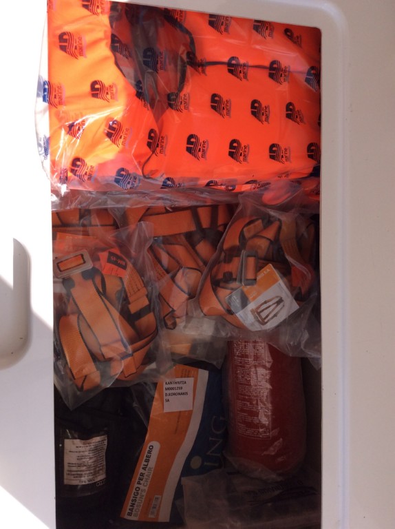 Life jackets, fire extinguishers,life line
