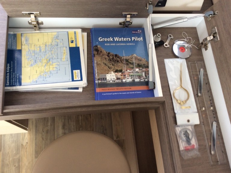 Greek water pilot,maps,handbearing compas,navigation ruler, divider