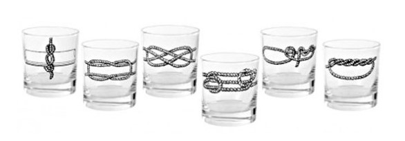 Set 6 glasses with knots