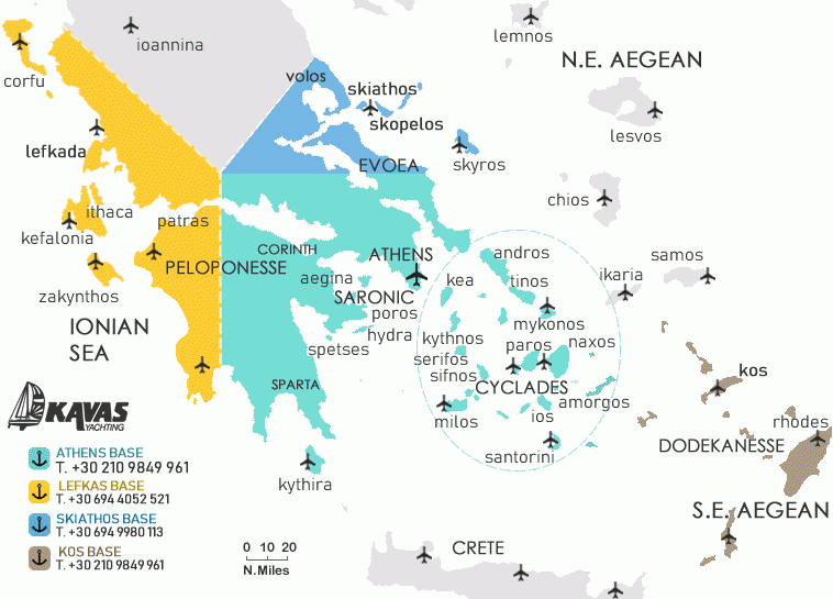 Sailing Holidays Greece map