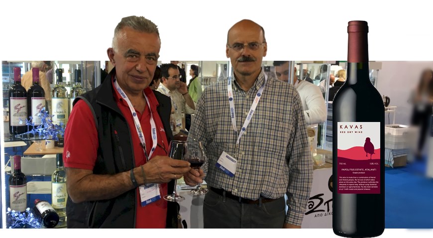 Mr. Kavas with Mr. Papoutsis, the producer of the Kavas Yachting Wine