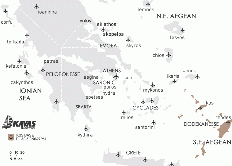 Dodekanese islands map